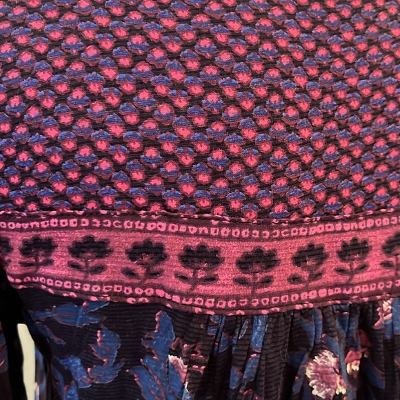 Lucky Brand 3/4 Sleeve Blouse purple paisley M - Picture 6 of 8